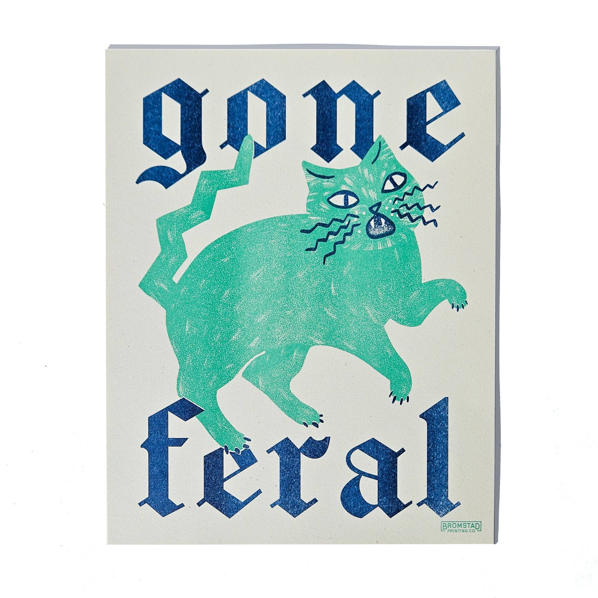 Gone Feral Cat - Risograph Print - Image 2