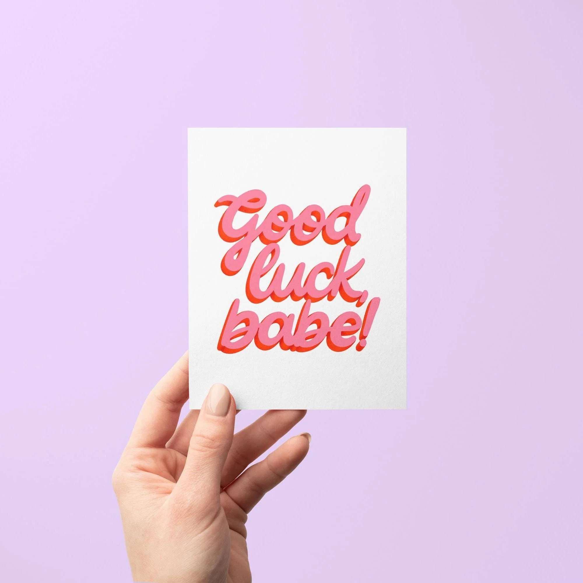 Good luck babe greeting card - Image 3