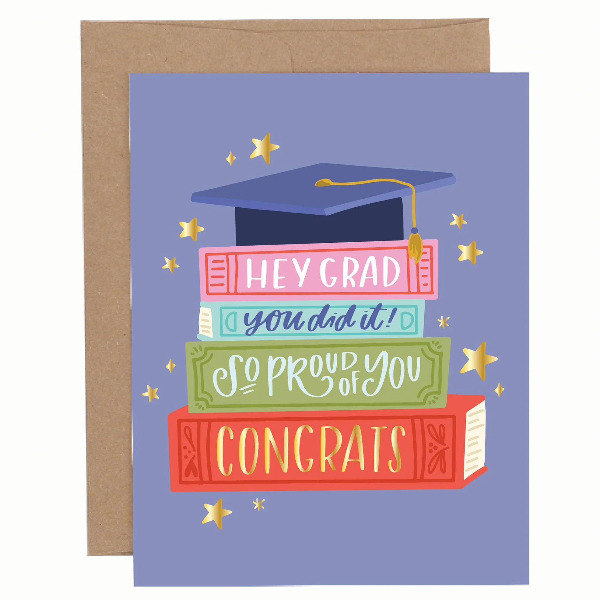 Book Stack Graduation Card