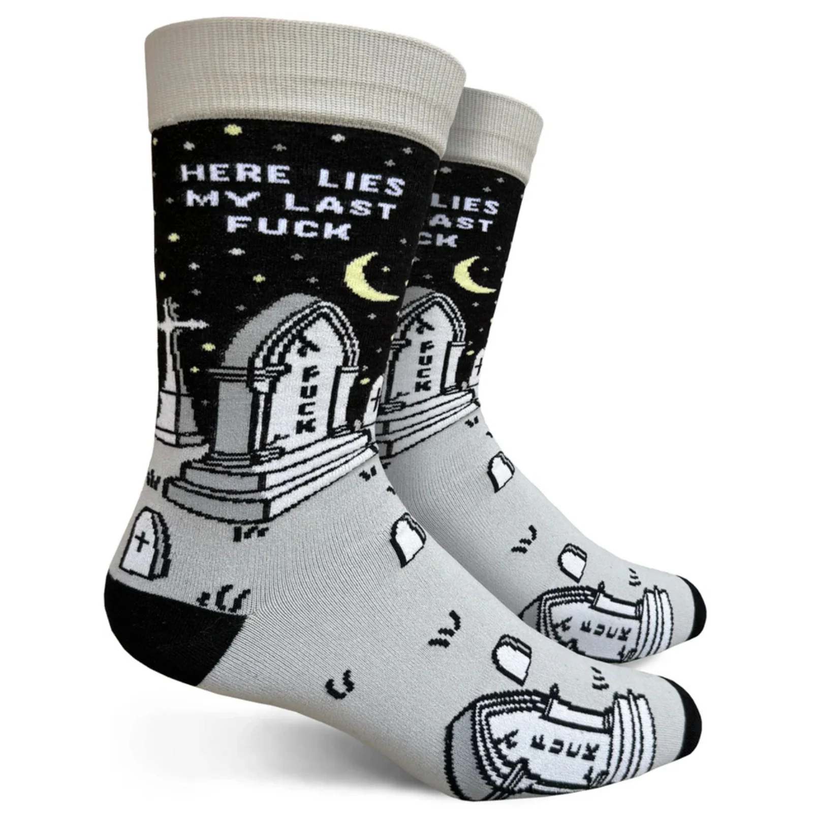 Groovy Things Co. Men's Crew Socks 'Here Lies My Last Fuck'
