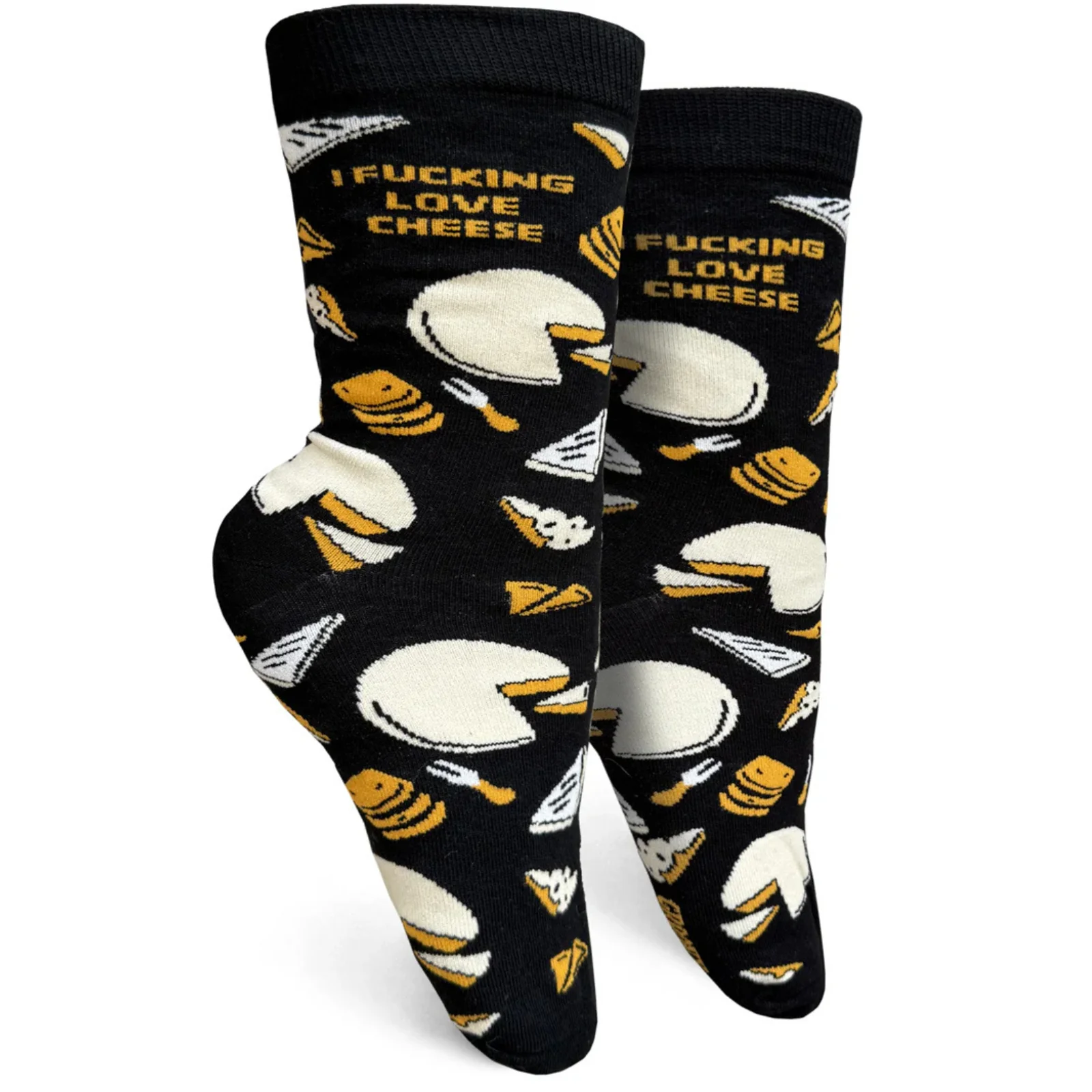 Groovy Things Co. Women's Crew Socks 'I Fucking Love Cheese'
