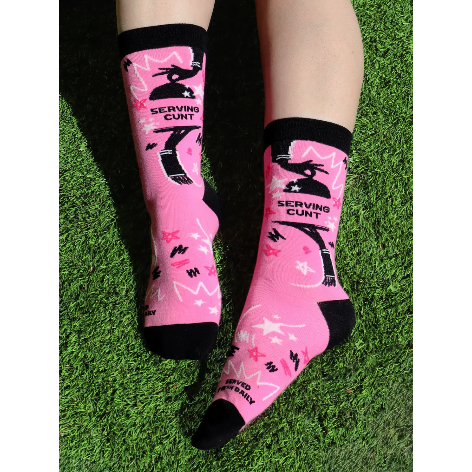 Groovy Things Co. Women's Crew Socks 'Serving Cunt' - Image 2
