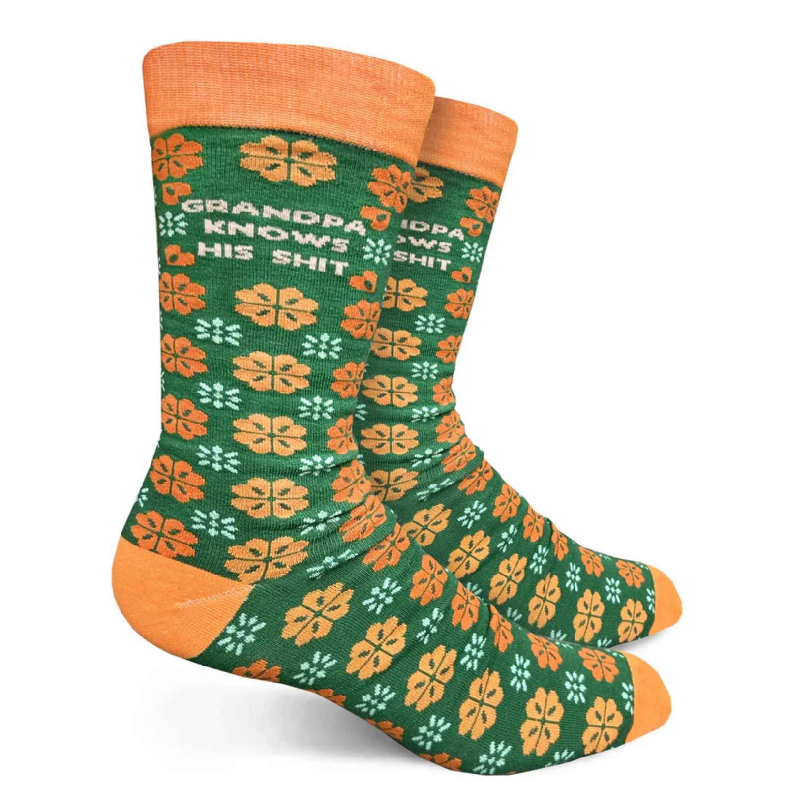 Groovy Things Co. Men's Crew Socks 'Grandpa Knows Shit'