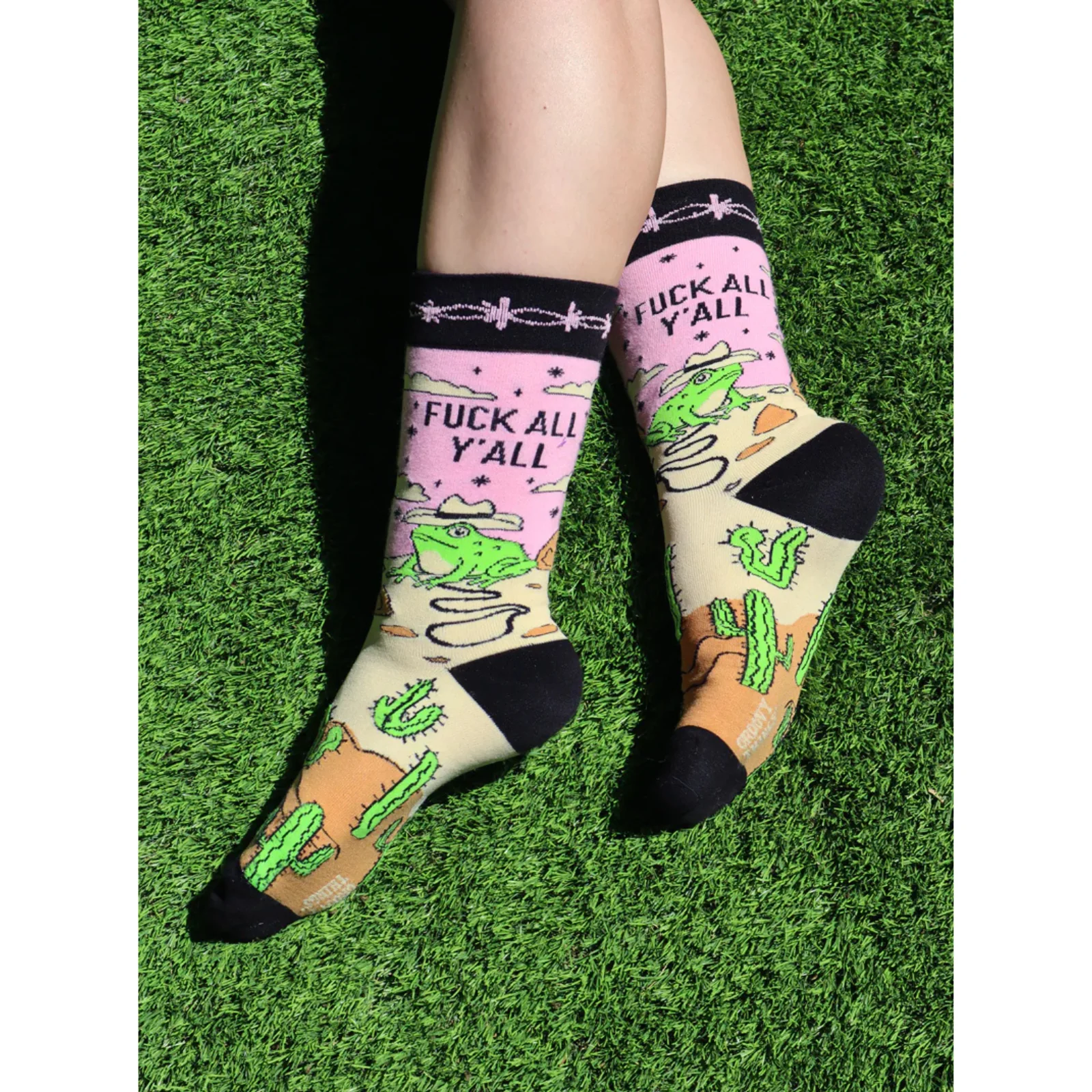 Groovy Things Co. Women's Crew Socks 'Fuck All Y'all' - Image 2