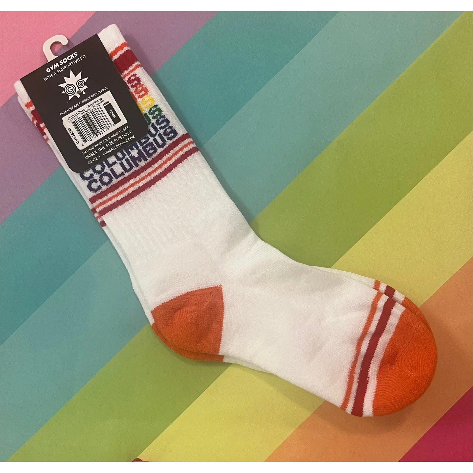 Gumball Poodle Gym Sock 'Columbus' Rainbow - Image 3