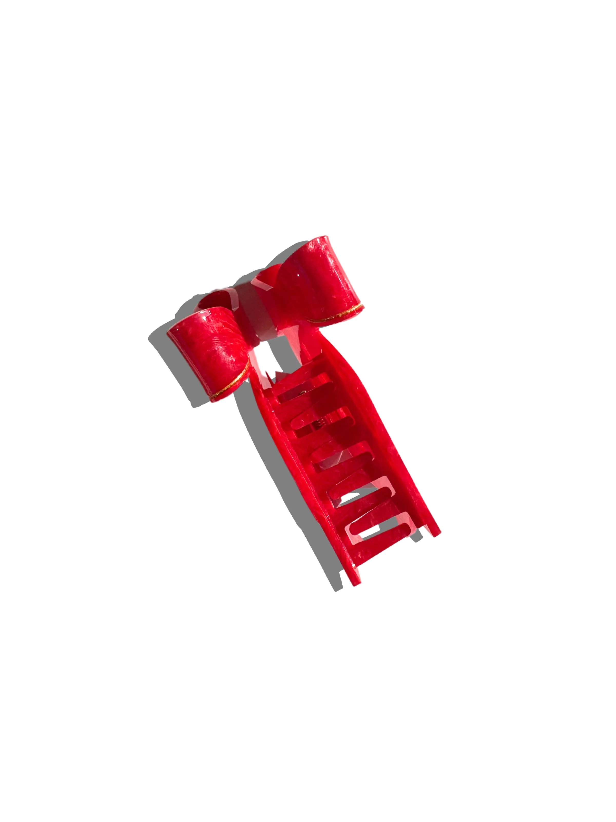 Hand-painted Red Bow Claw Hair Clip - Image 2