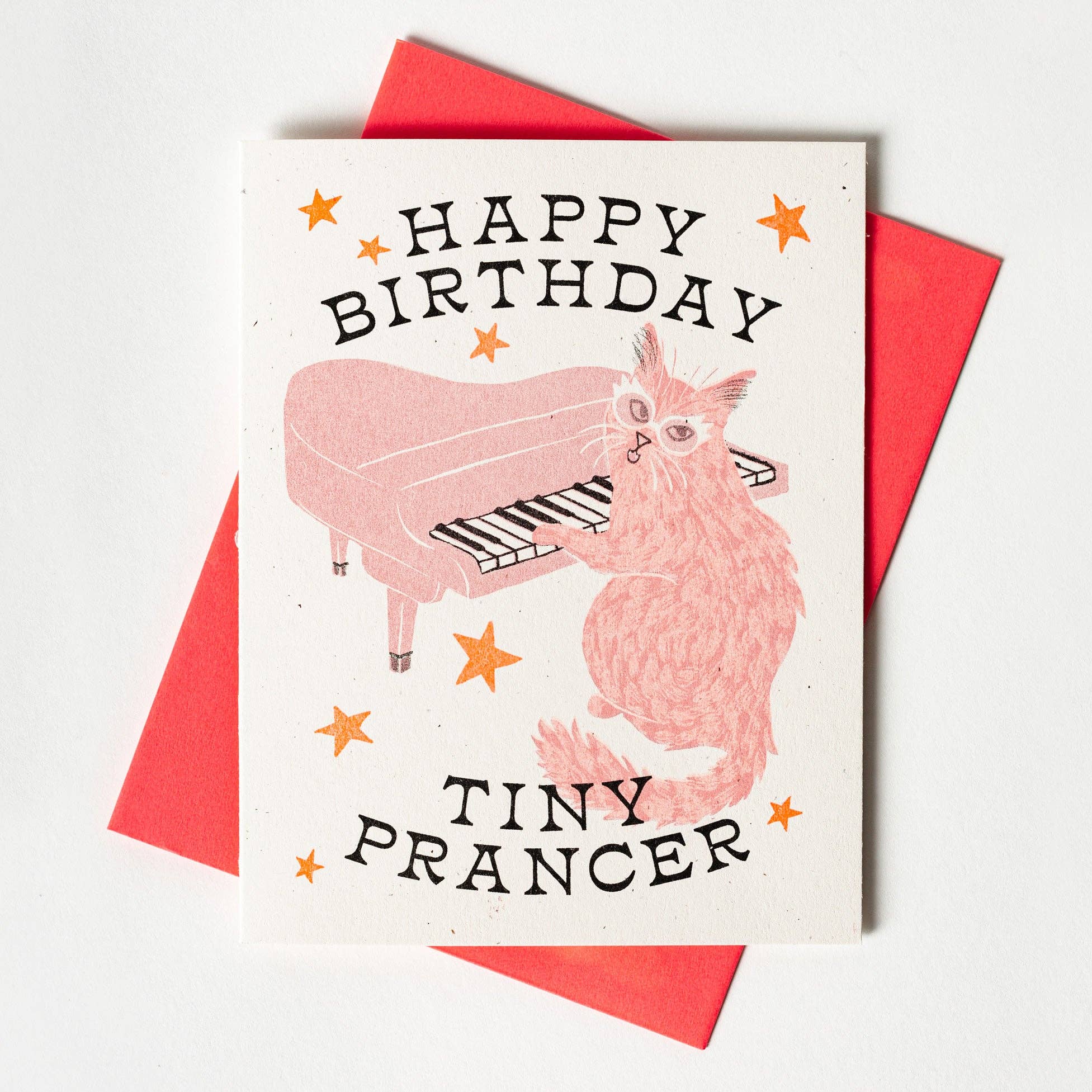 Happy Birthday Tiny Prancer - Risograph Card - Image 2