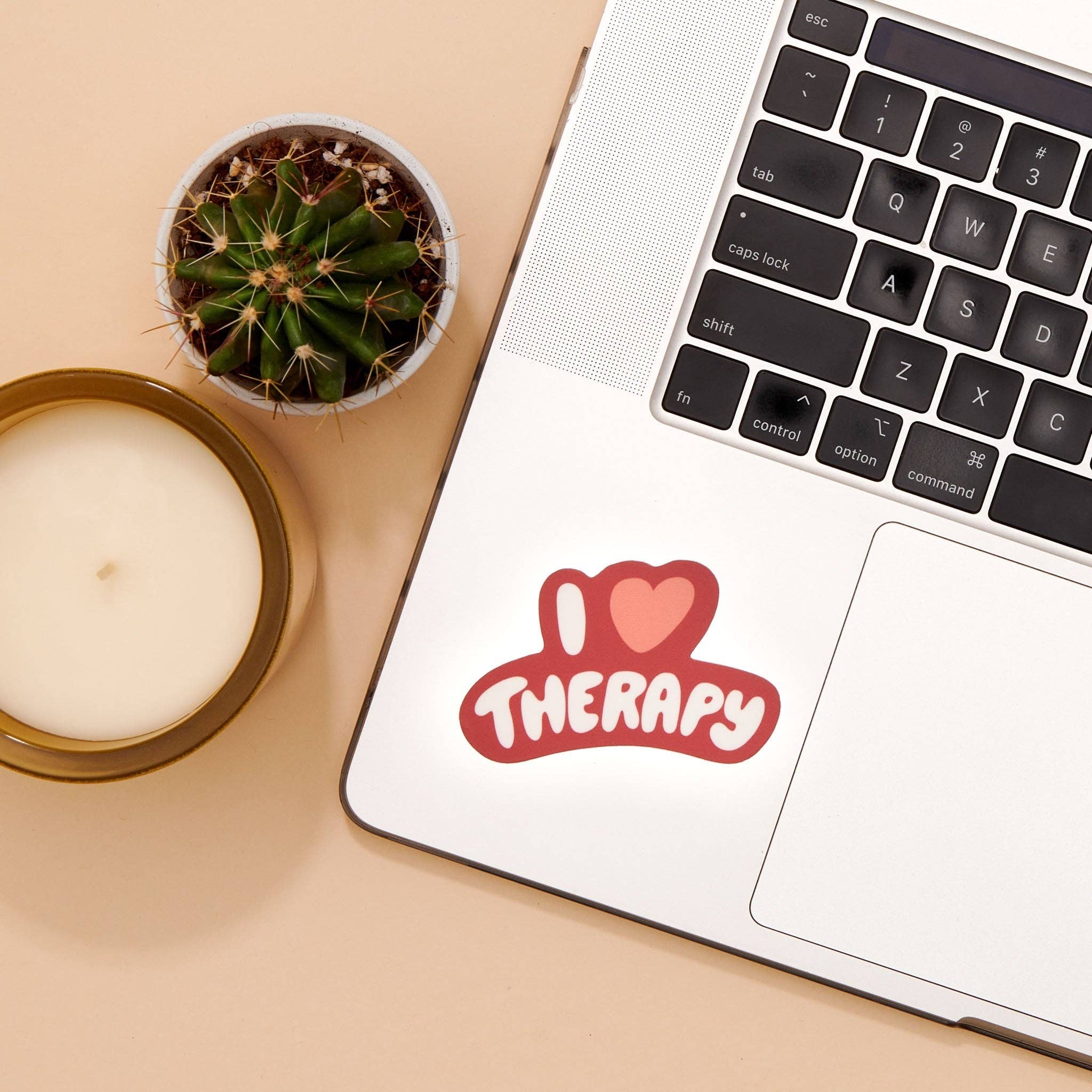 I Heart Therapy Vinyl Sticker - Image 2