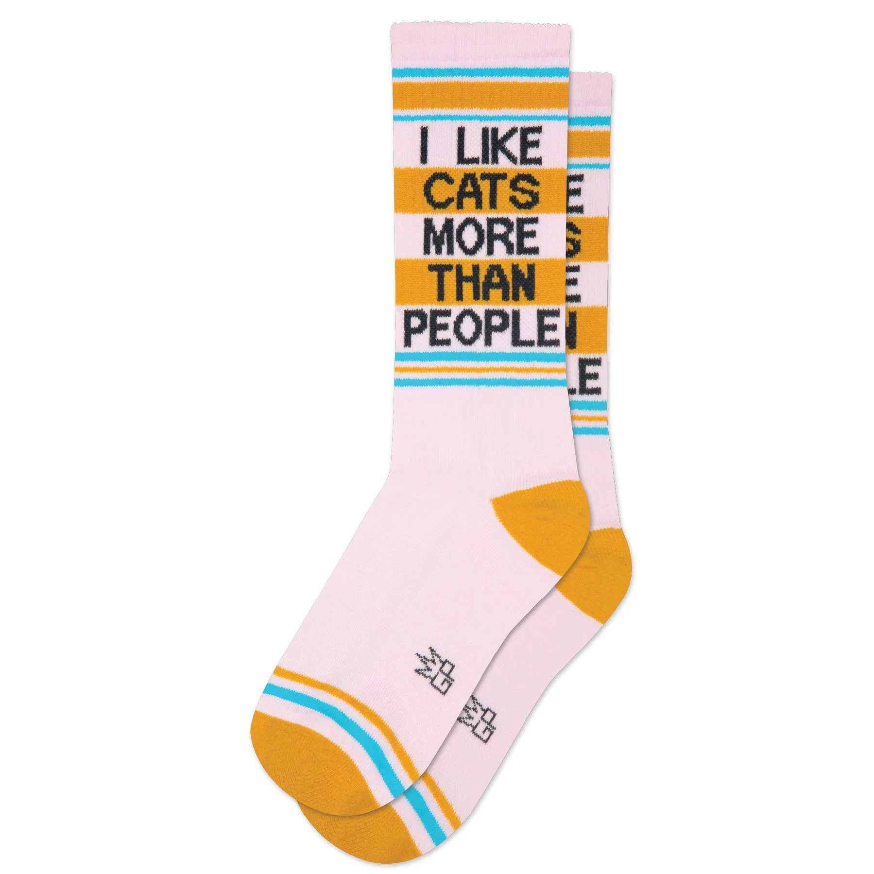 Gumball Poodle Gym Socks 'I Like Cats More Than People'