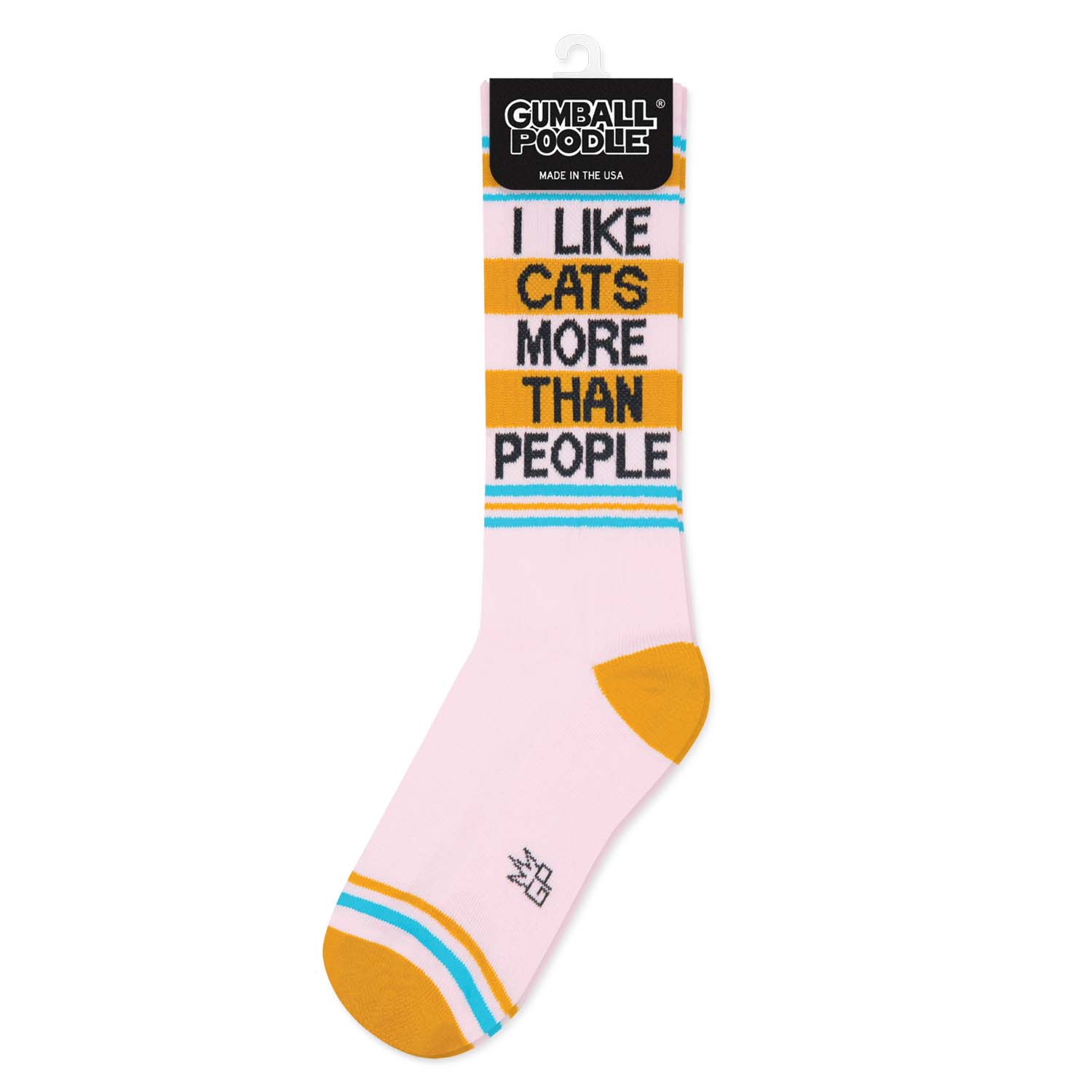Gumball Poodle Gym Socks 'I Like Cats More Than People' - Image 3