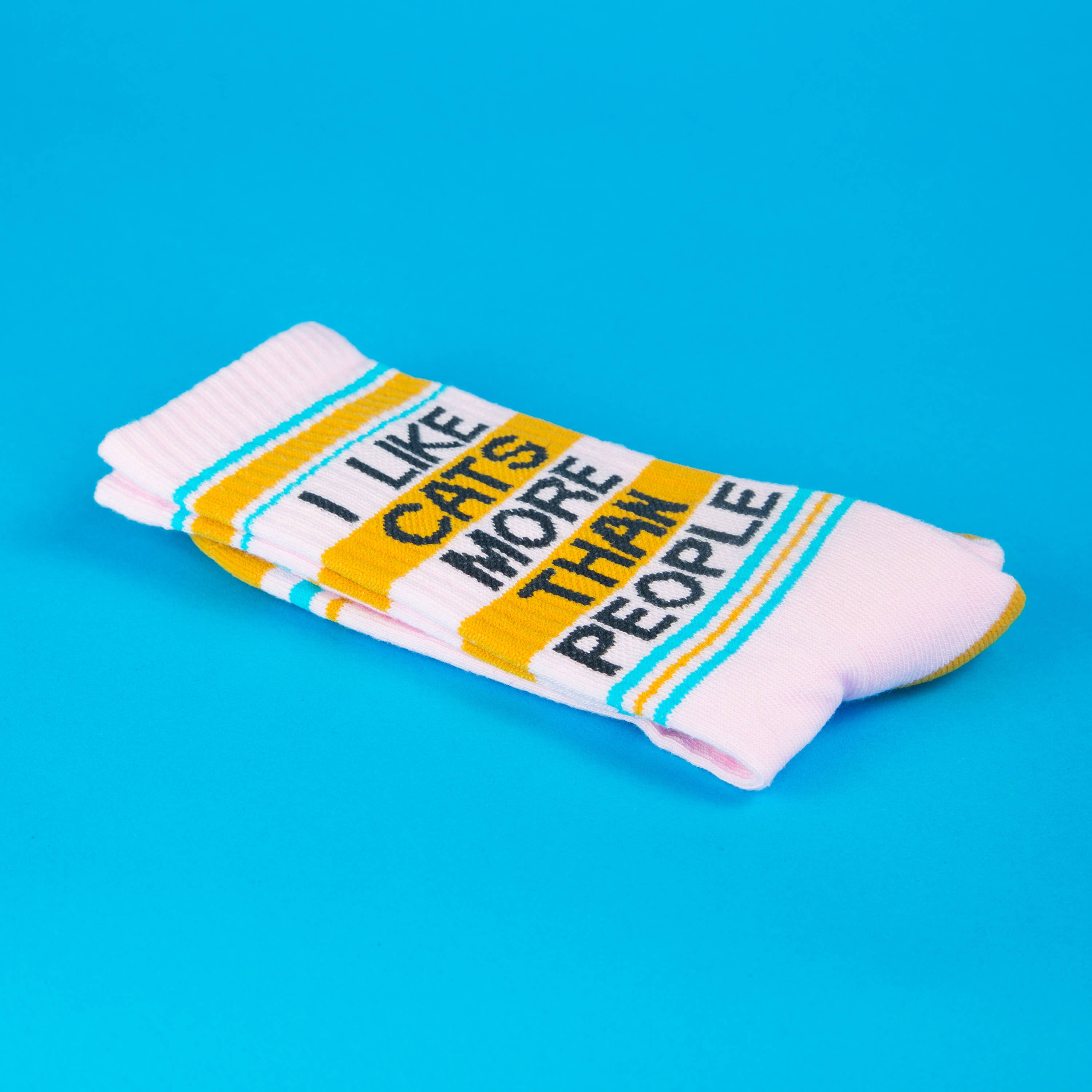 Gumball Poodle Gym Socks 'I Like Cats More Than People' - Image 6