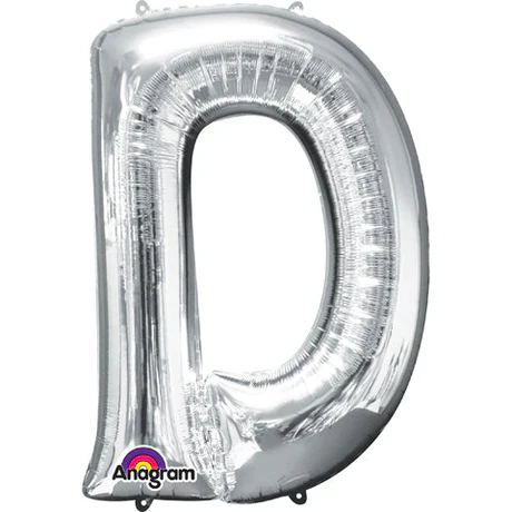 34" Jumbo Silver Foil Letter Balloon - Image 4