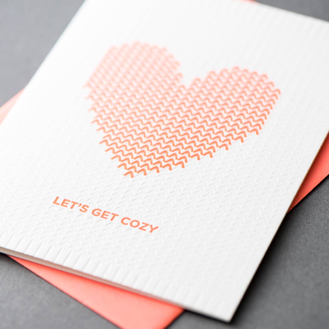 Knit Heart Cozy Love/Anniversary Card - Image 3