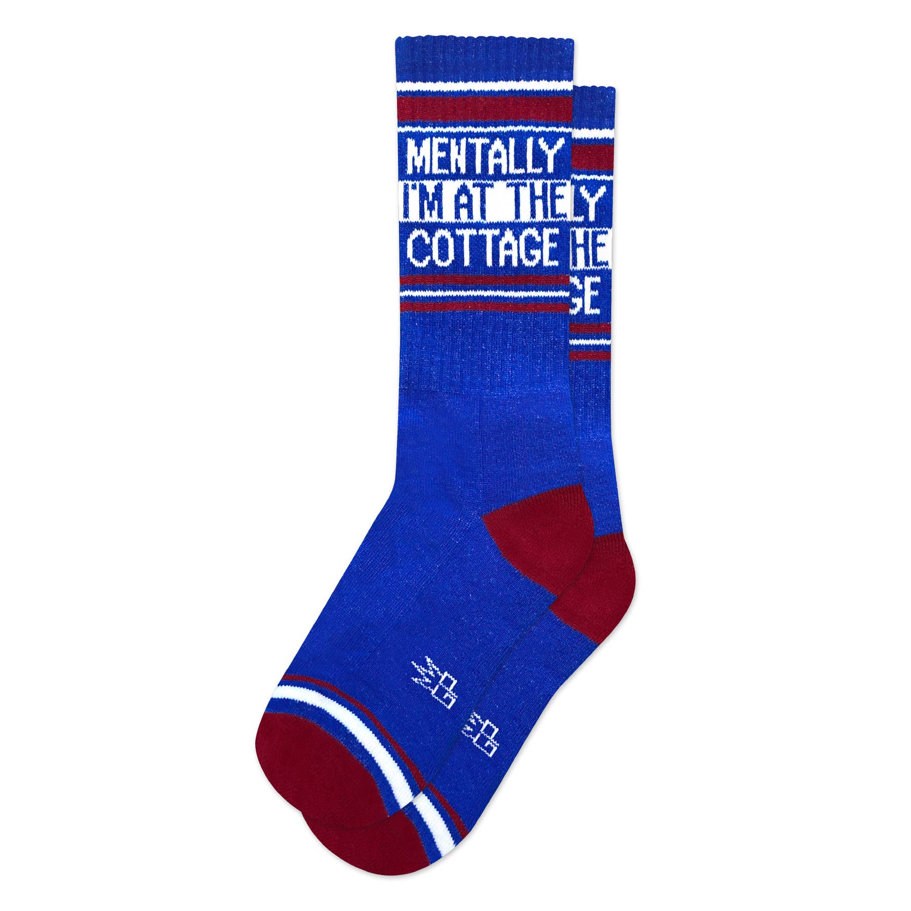 Gumball Poodle Gym Socks 'Mentally I'm at the Cottage'