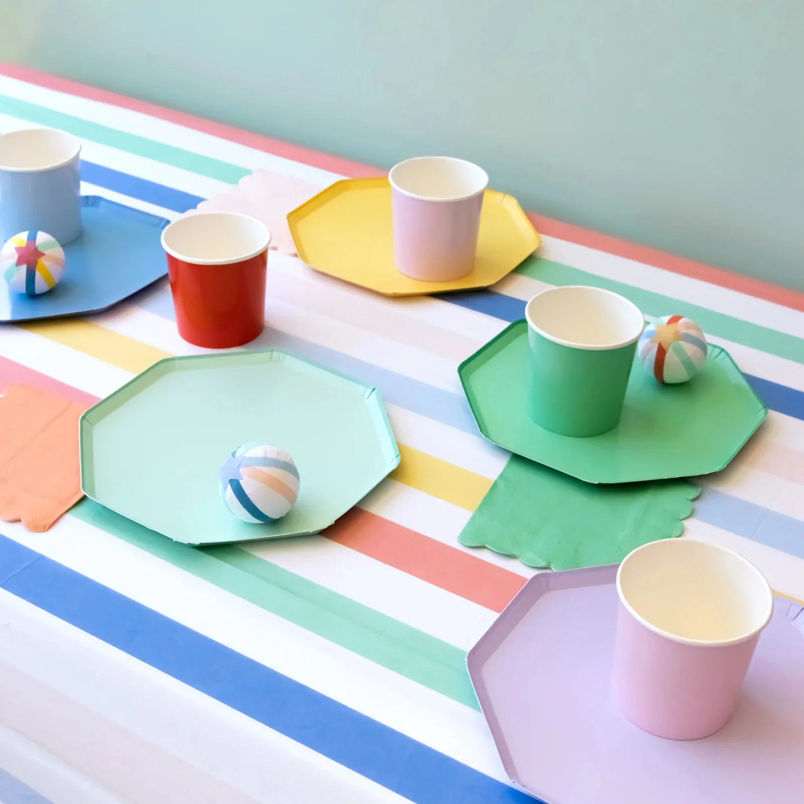 Meri Meri Multi Striped Paper Tablecloth