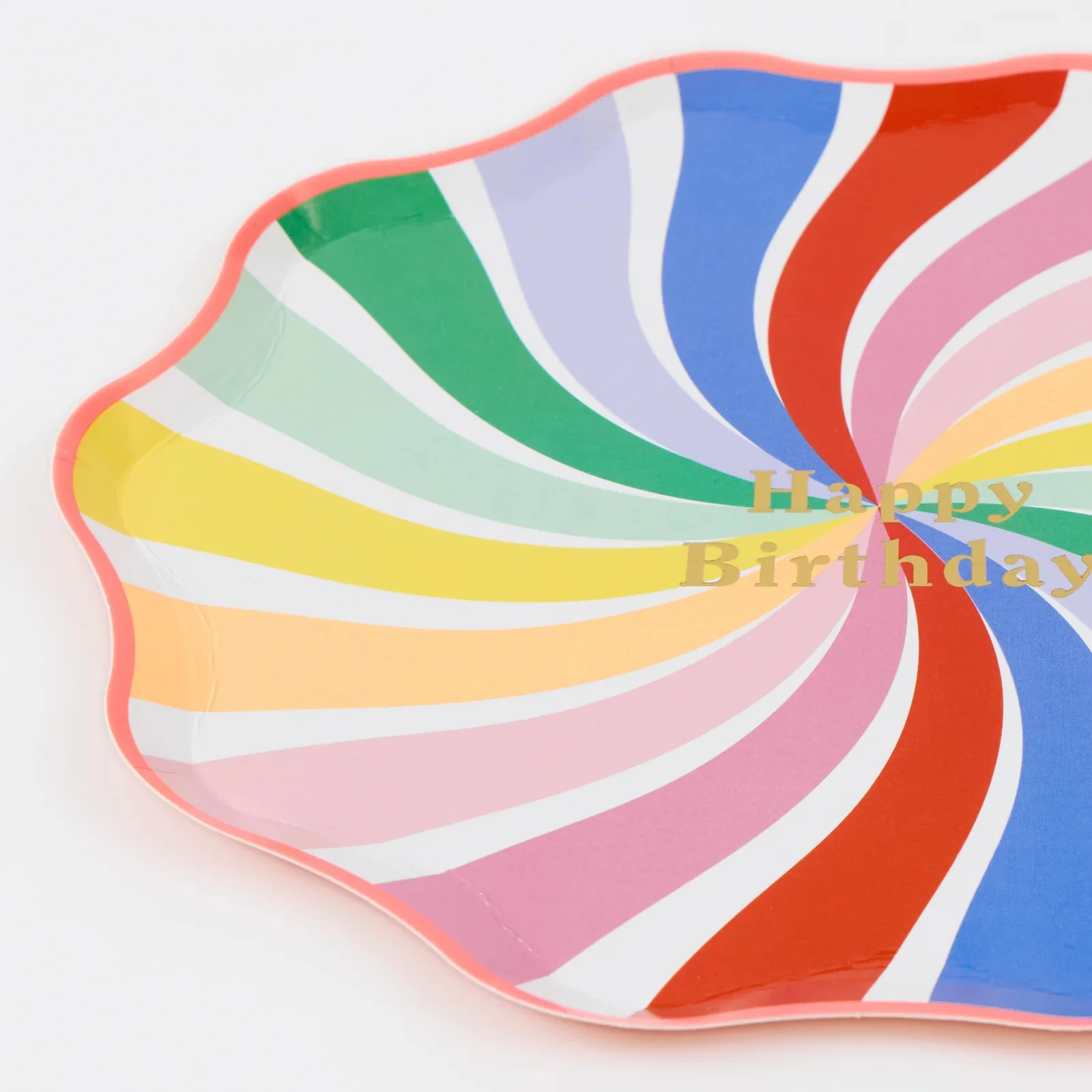 Meri Meri Rainbow Swirl Happy Birthday Side Plate - Image 2