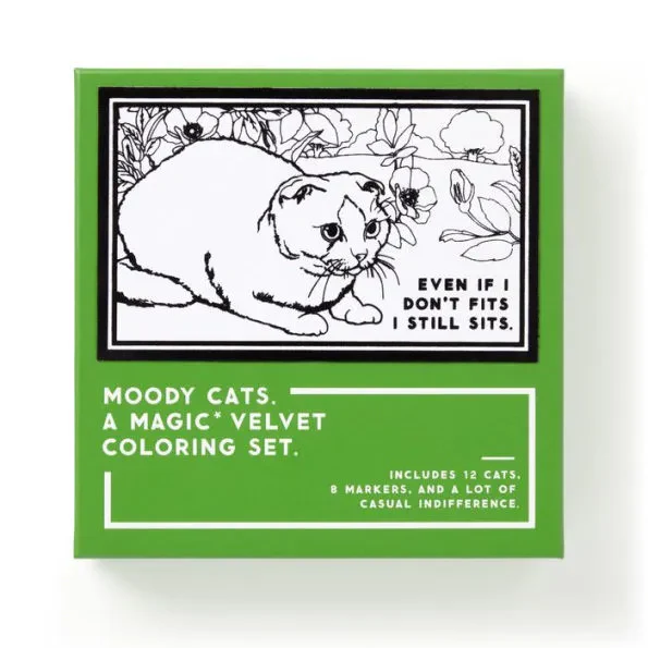 Moody Cats - Velvet Coloring Set