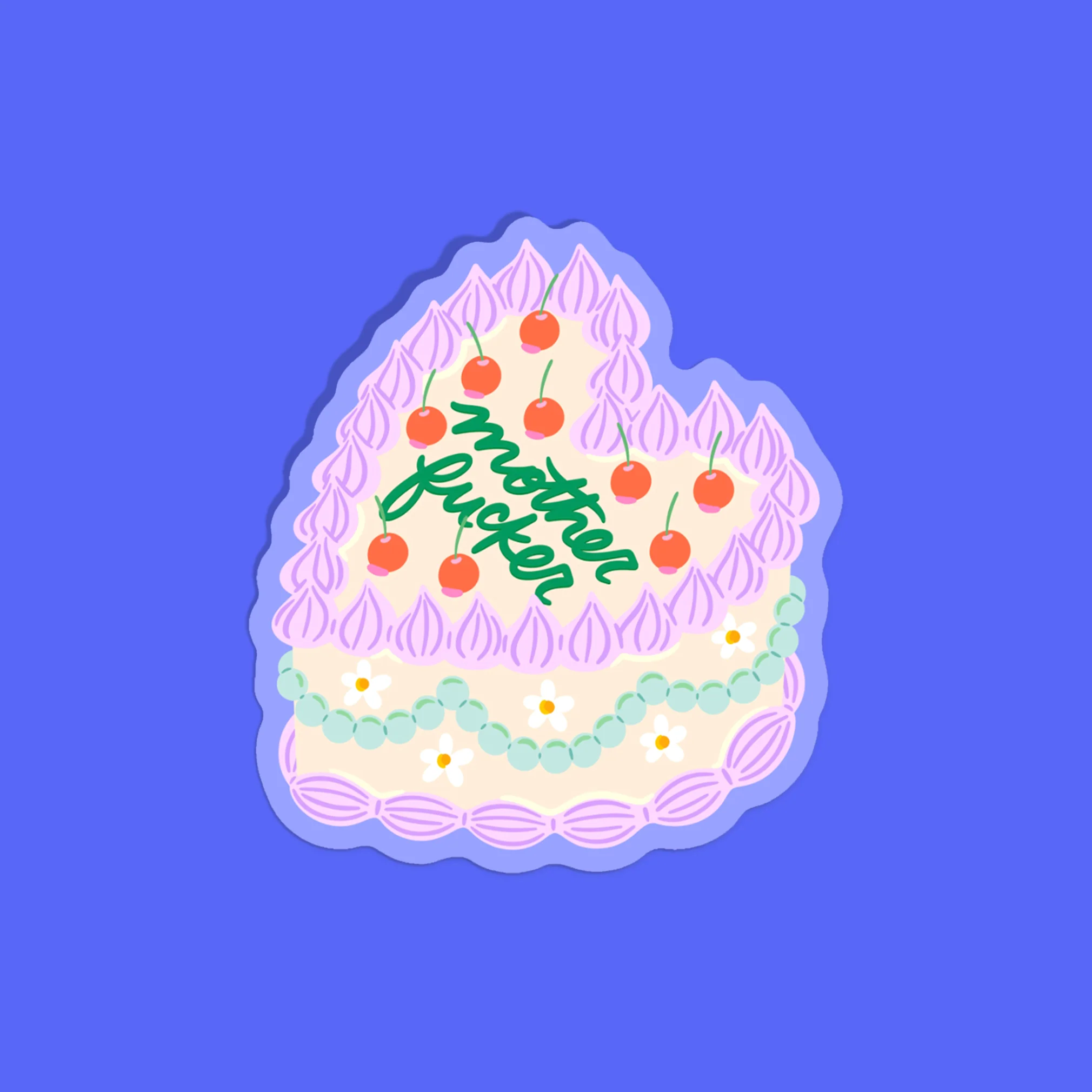 Mother Fucker Vintage Cake Sticker