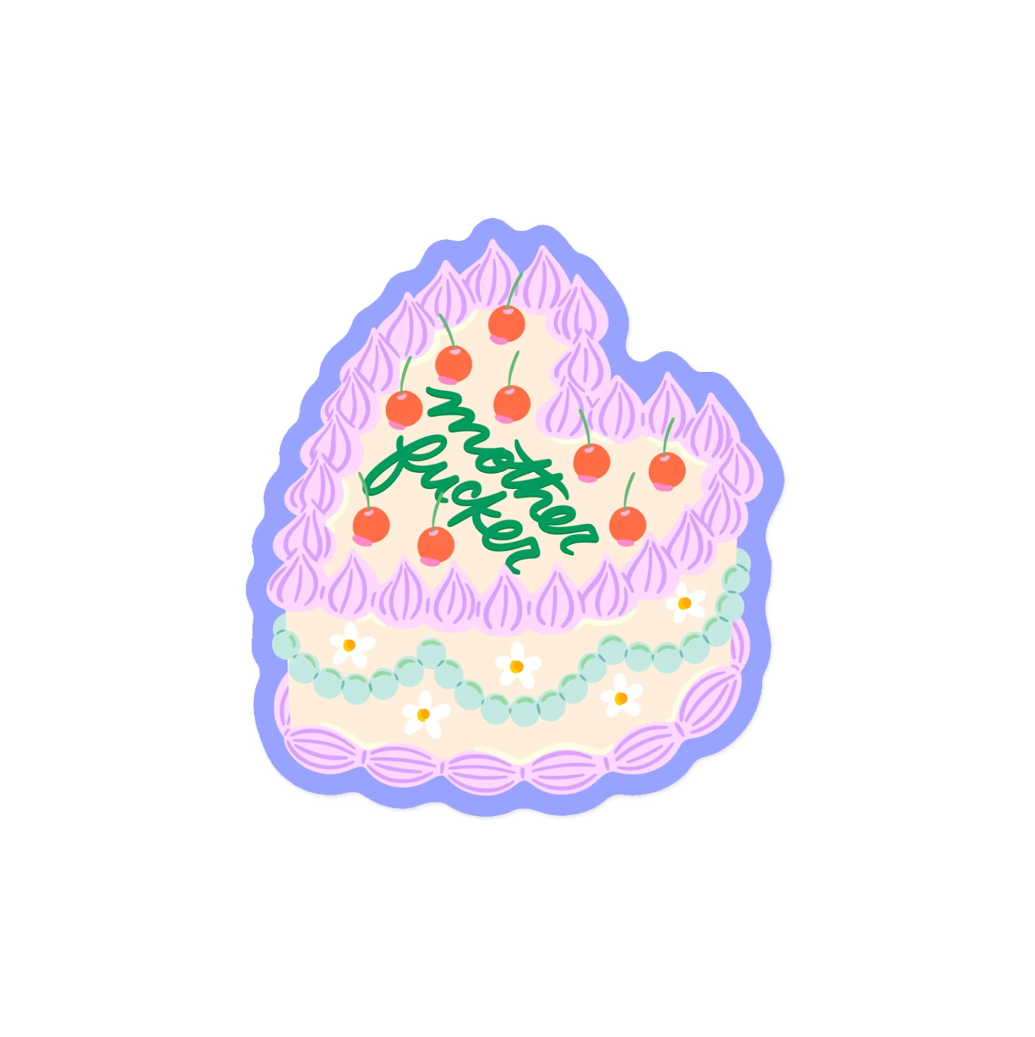 Mother Fucker Vintage Cake Sticker - Image 3