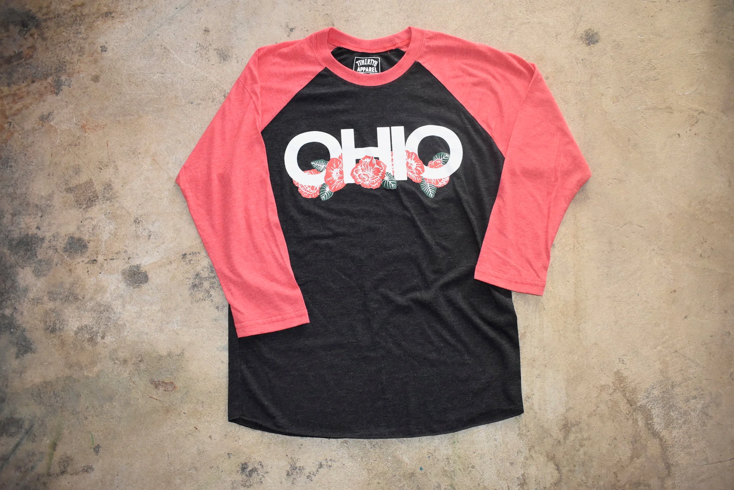 Ohio Floral Long-Sleeve Baseball T-Shirt