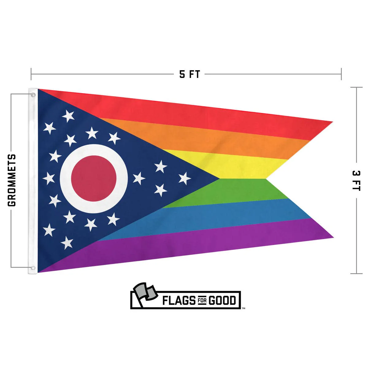 Ohio LGBTQ Pride Flag - Image 2