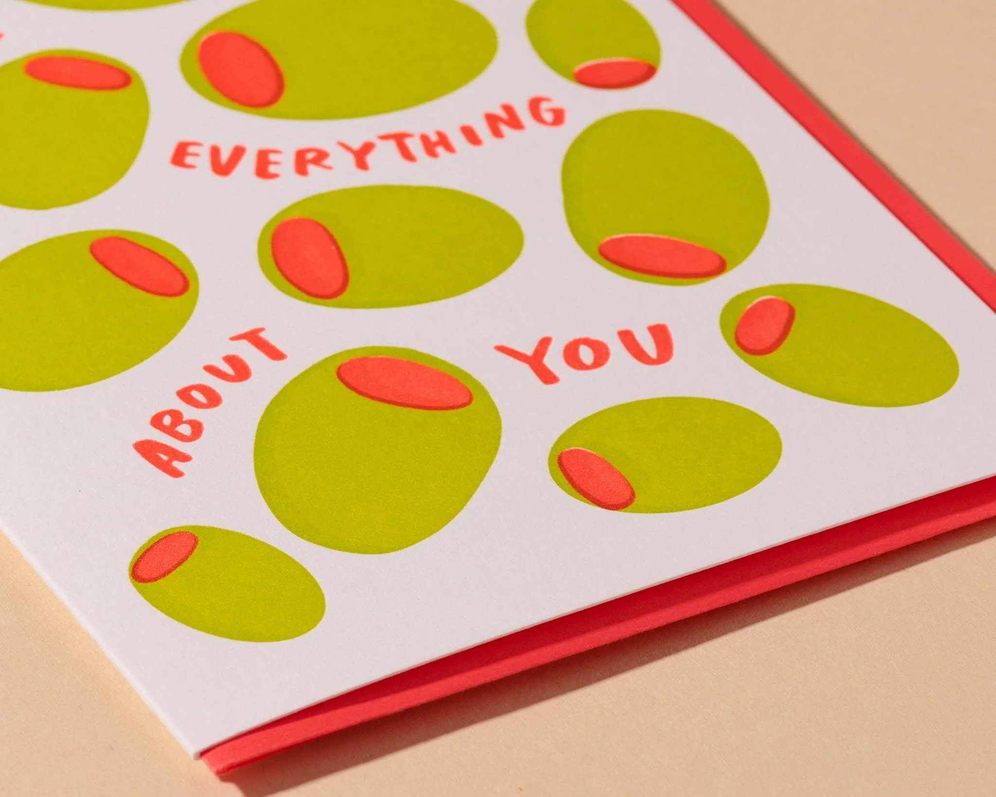 Olive Everything About You Letterpress Food Love Card - Image 2