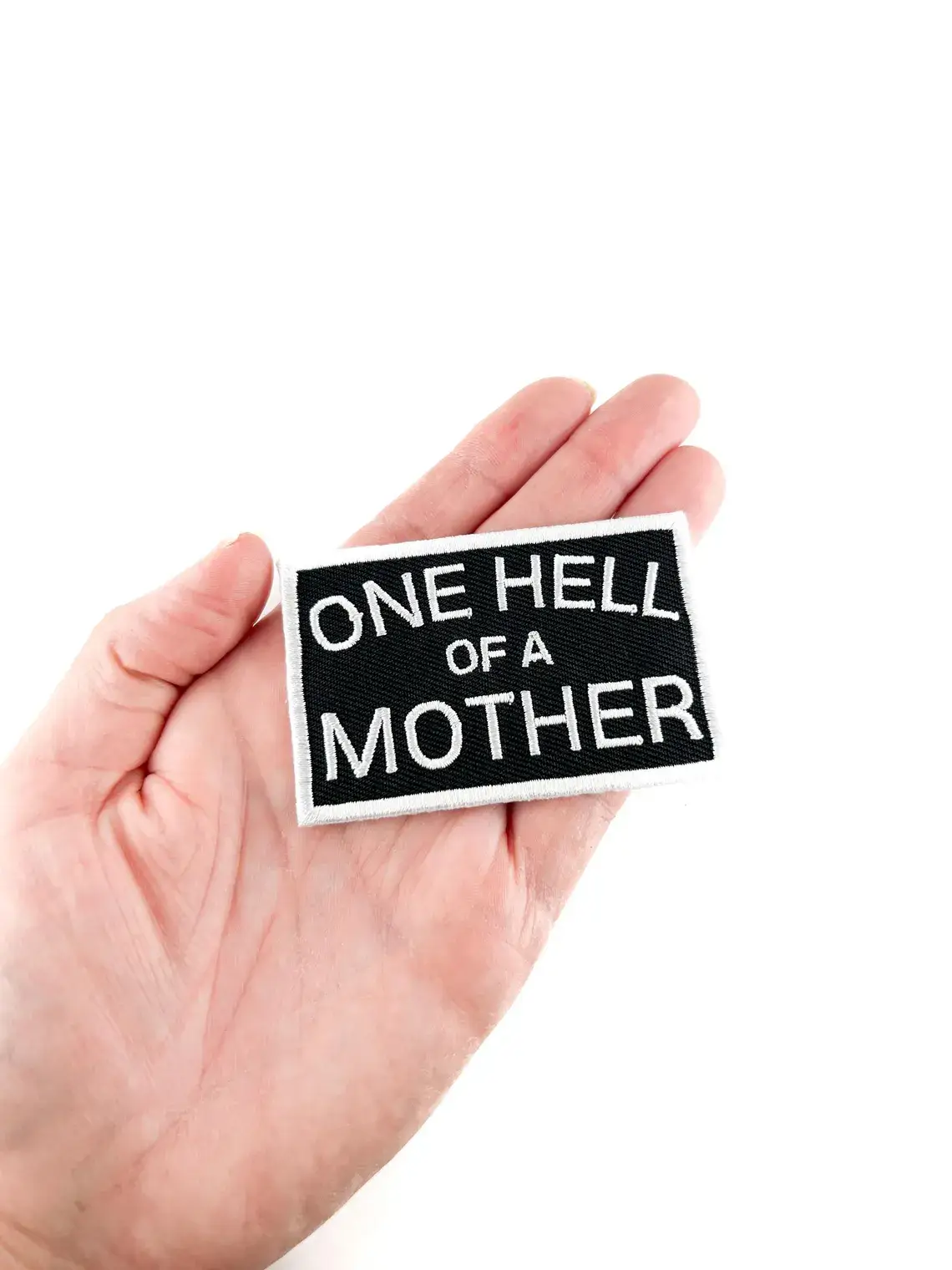 One Hell of a Mother Embroidered Iron-On Patch - Image 3