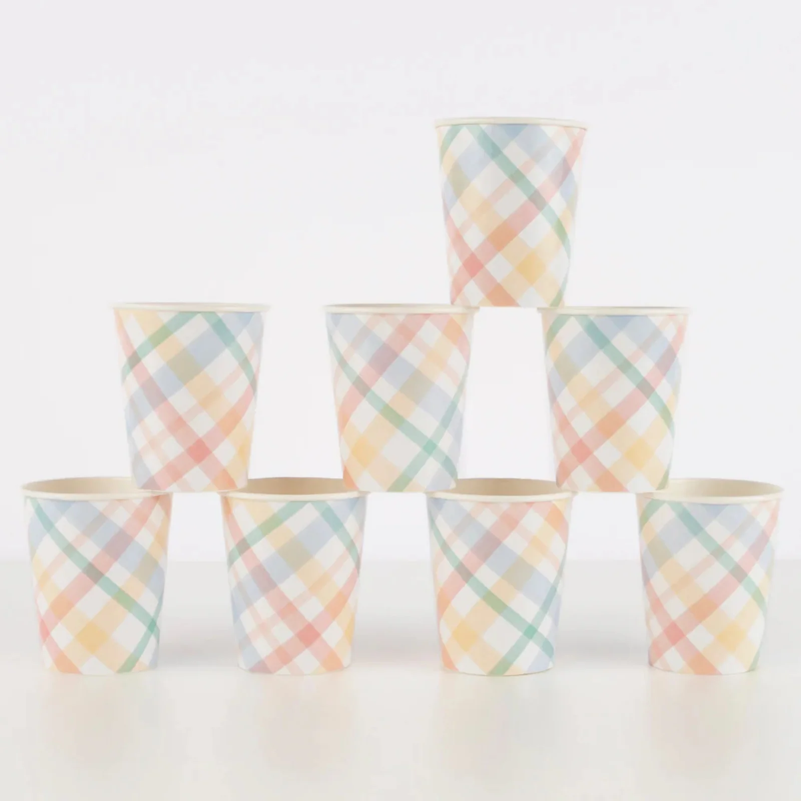 Meri Meri Plaid Pattern Cups