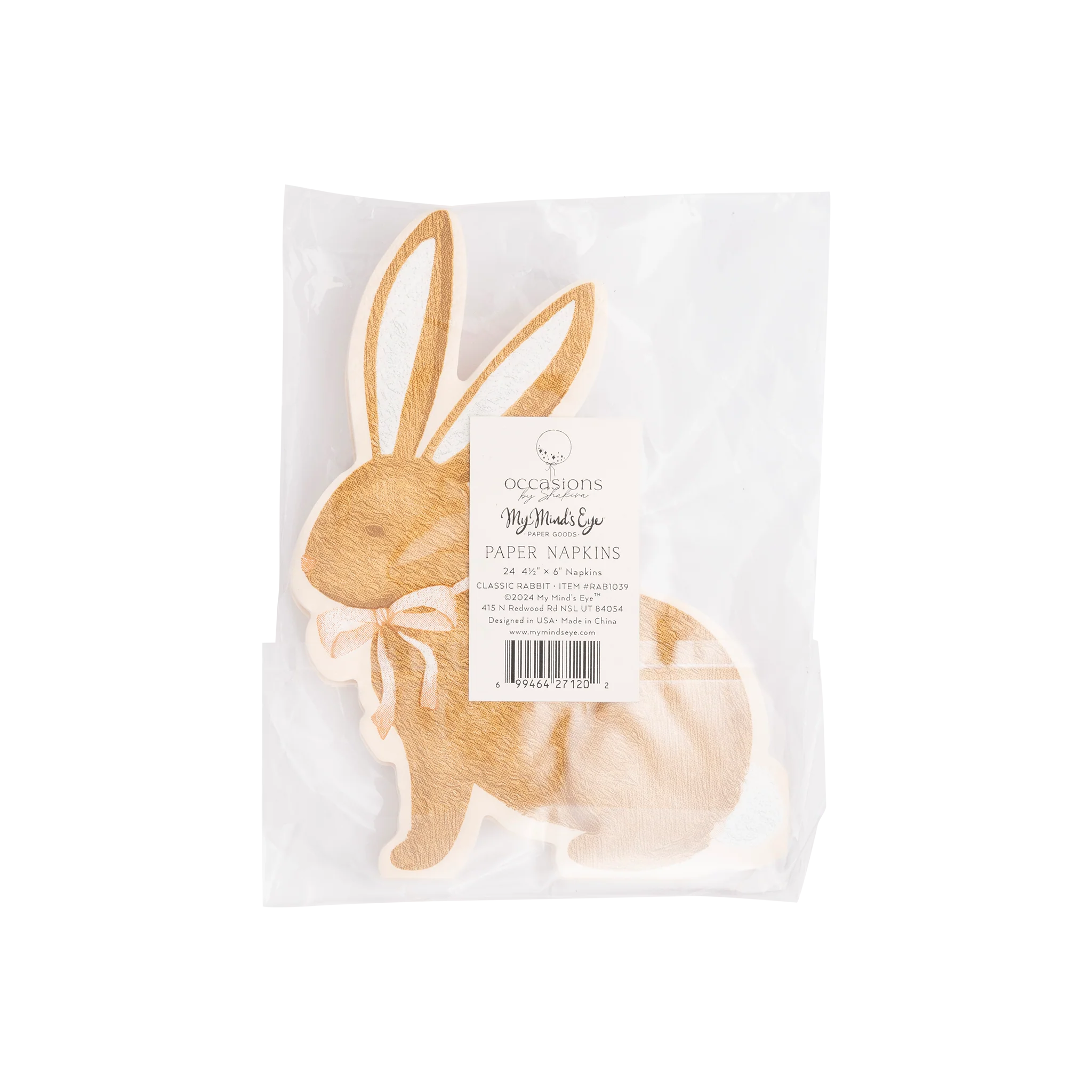 Brown Rabbit Easter Napkin - Image 3