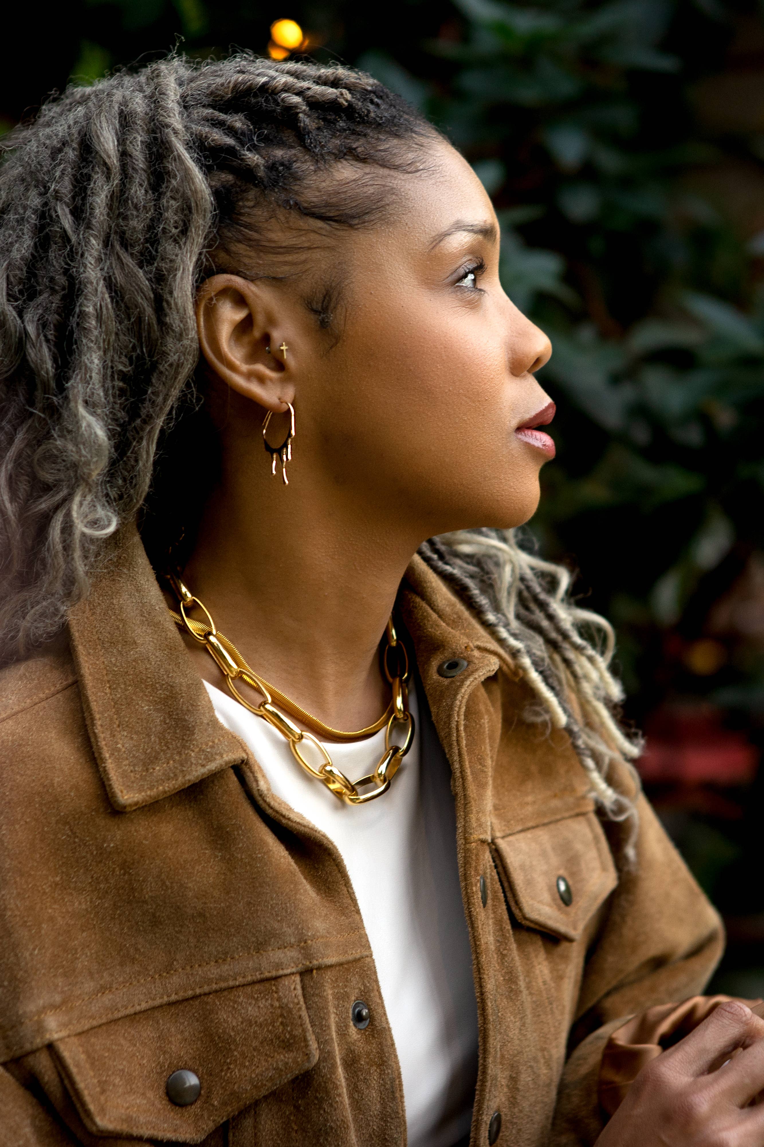Rain 24K Gold Plated Hoops - Image 2