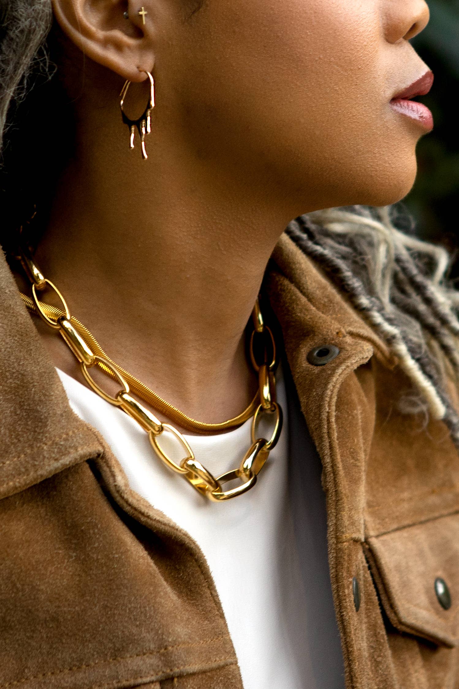 Rain 24K Gold Plated Hoops - Image 3