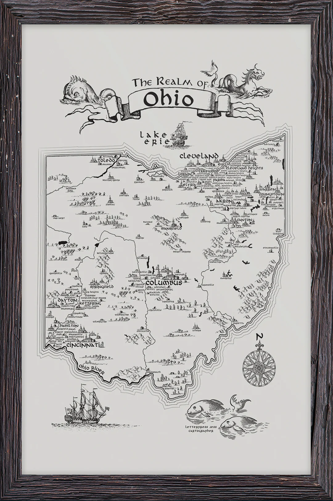 Realm of Ohio Letterpress Print