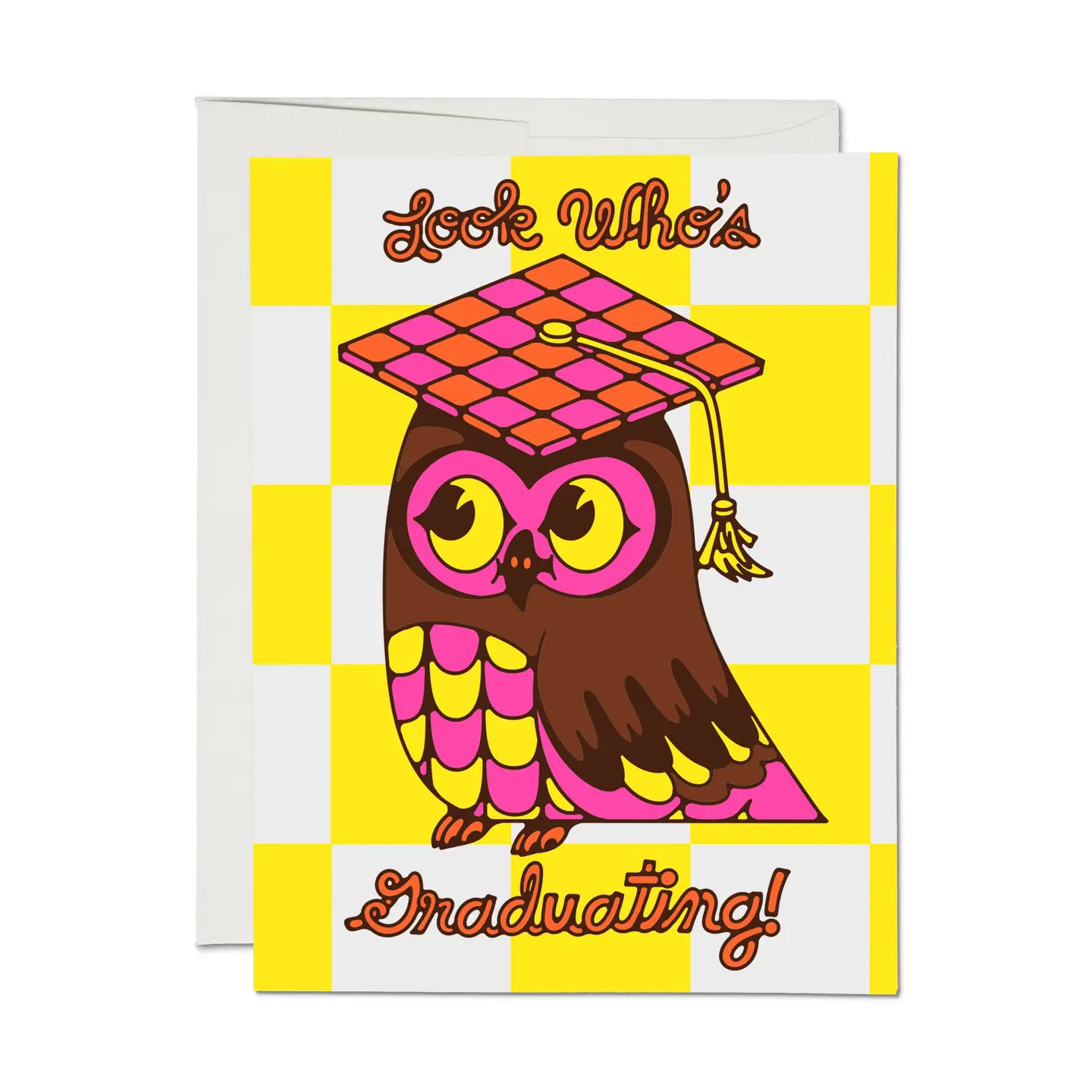 Red Cap Graduation Card - Owl