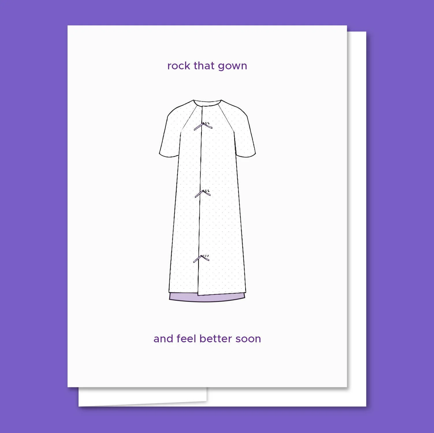 Rock That Gown - Letterpress Get Well Card - Image 2