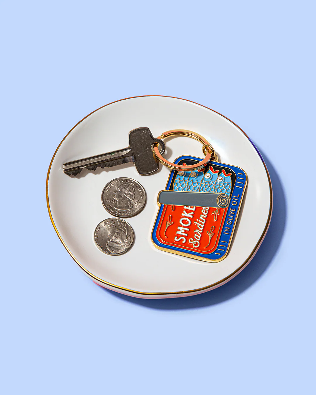 Sardines Tin Enamel Keychain - Image 3