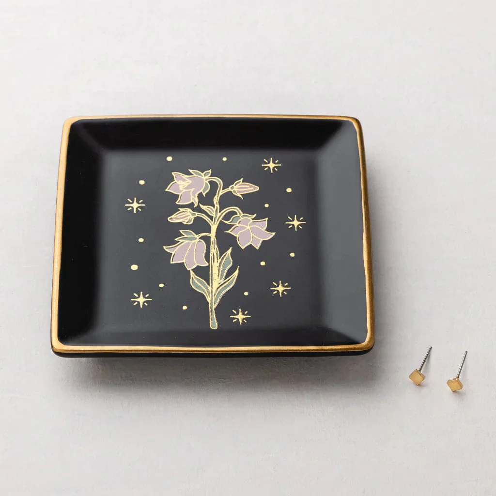 Scout Curated Wears Jewelry Dish & Stud Earring Set - Purple Flower