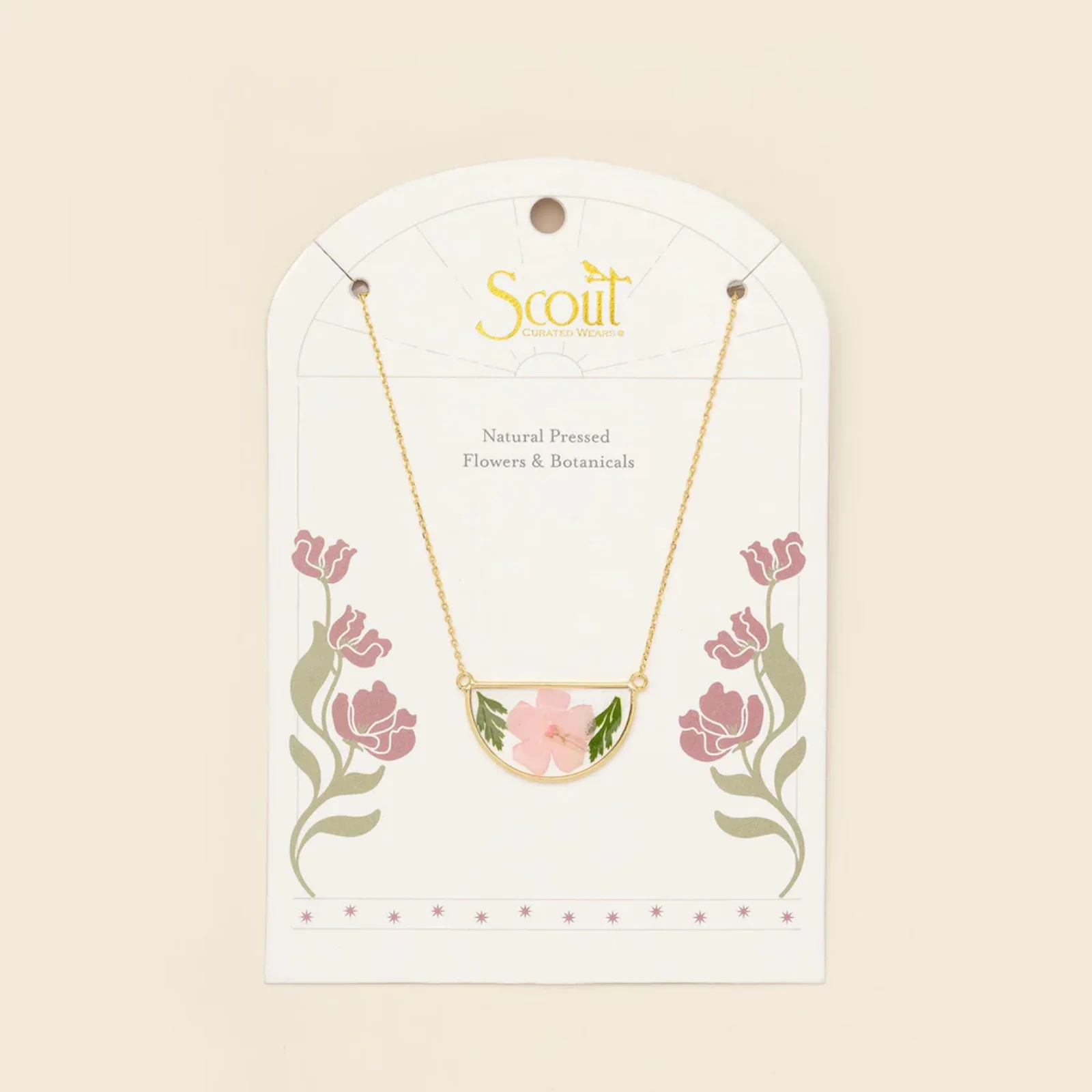 Scout Curated Wears Pressed Flower Necklace  -  Pink Cherry Bloosom - Image 2