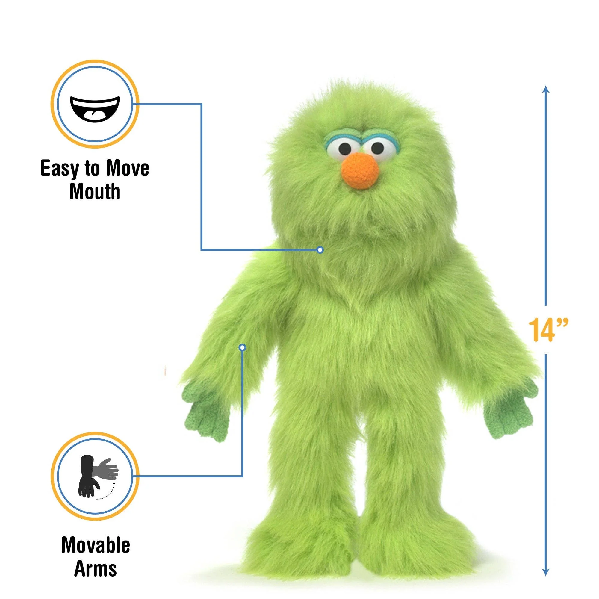 Silly Puppets 14" Monster - Green - Image 3