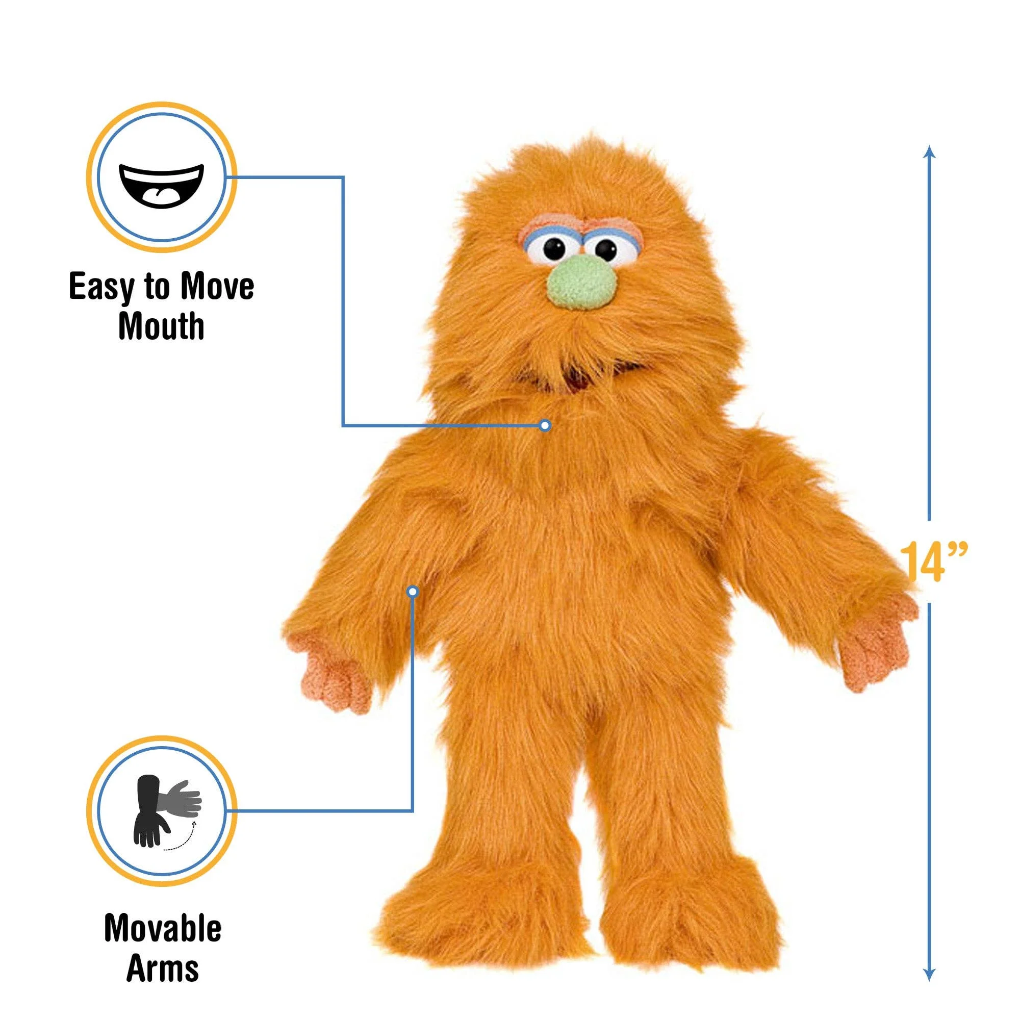 Silly Puppets 14" Monster - Orange - Image 3
