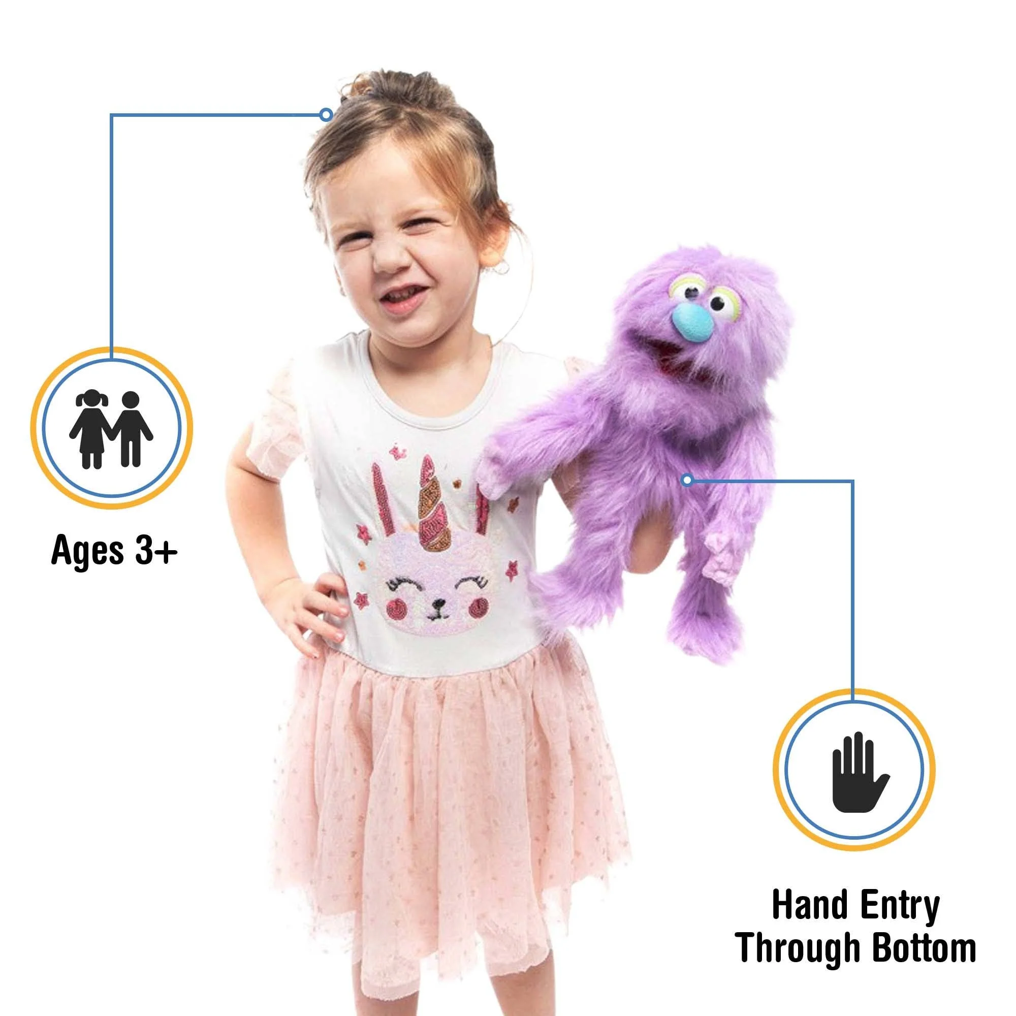 Silly Puppets 14" Monster - Purple - Image 2