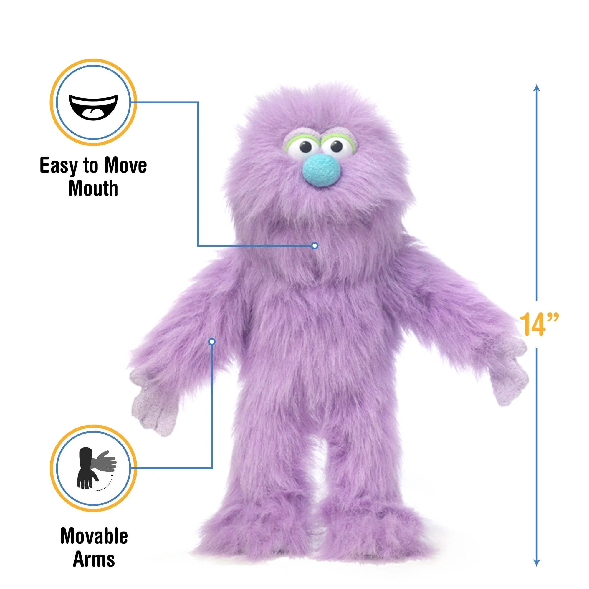 Silly Puppets 14" Monster - Purple - Image 3