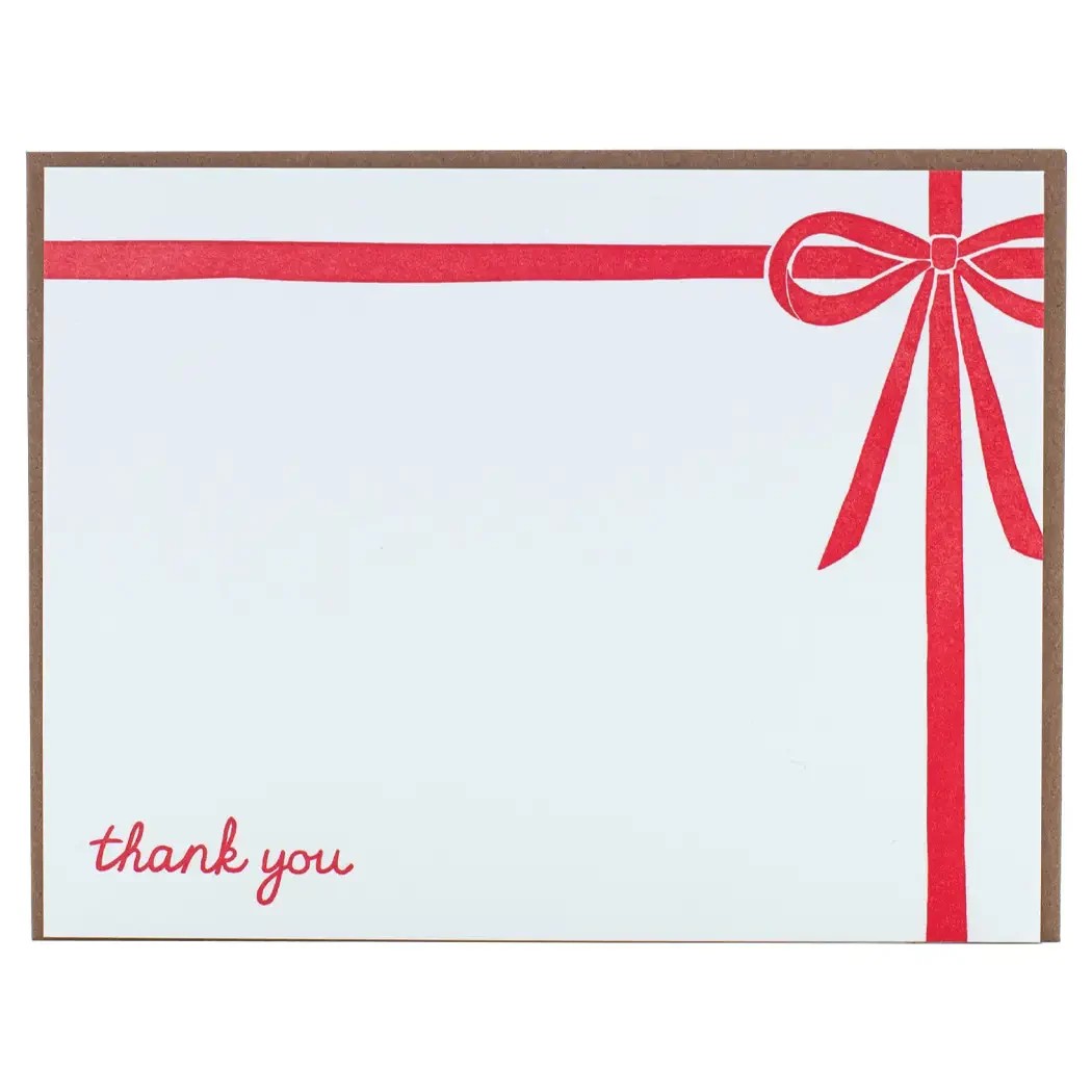 Smudge Ink Thank You Card Boxed Set Red Bow - Image 4