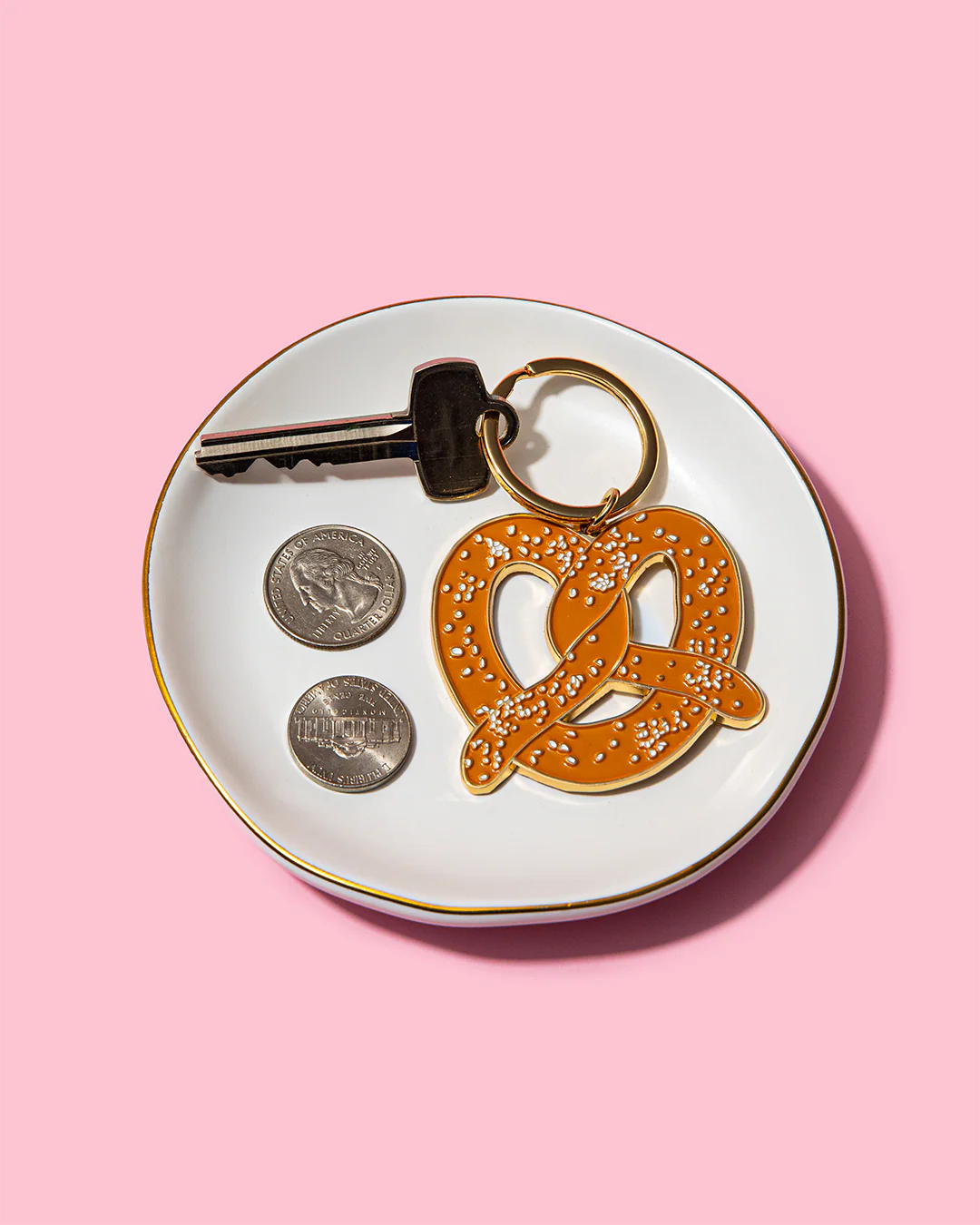 Soft Pretzel Enamel Keychain - Image 3