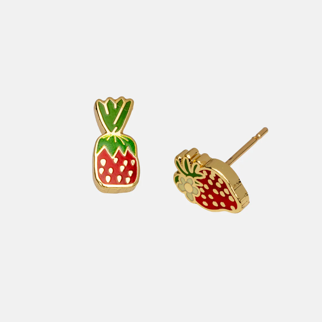 Yellow Owl Strawberry Candy Earrings