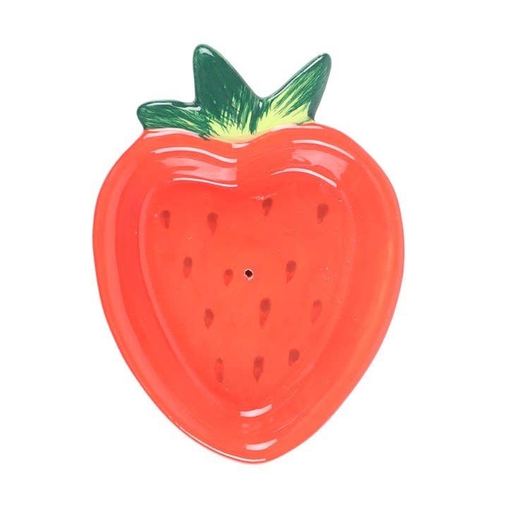 Strawberry Ceramic Incense Holder Plate - Image 3