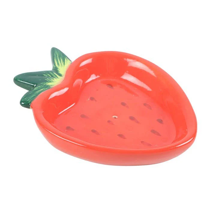 Strawberry Ceramic Incense Holder Plate - Image 4