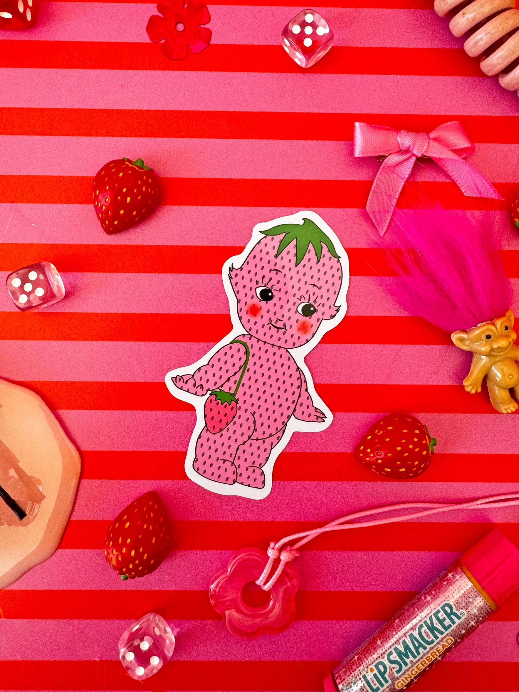 Strawberry Kewpie Sticker - Image 3