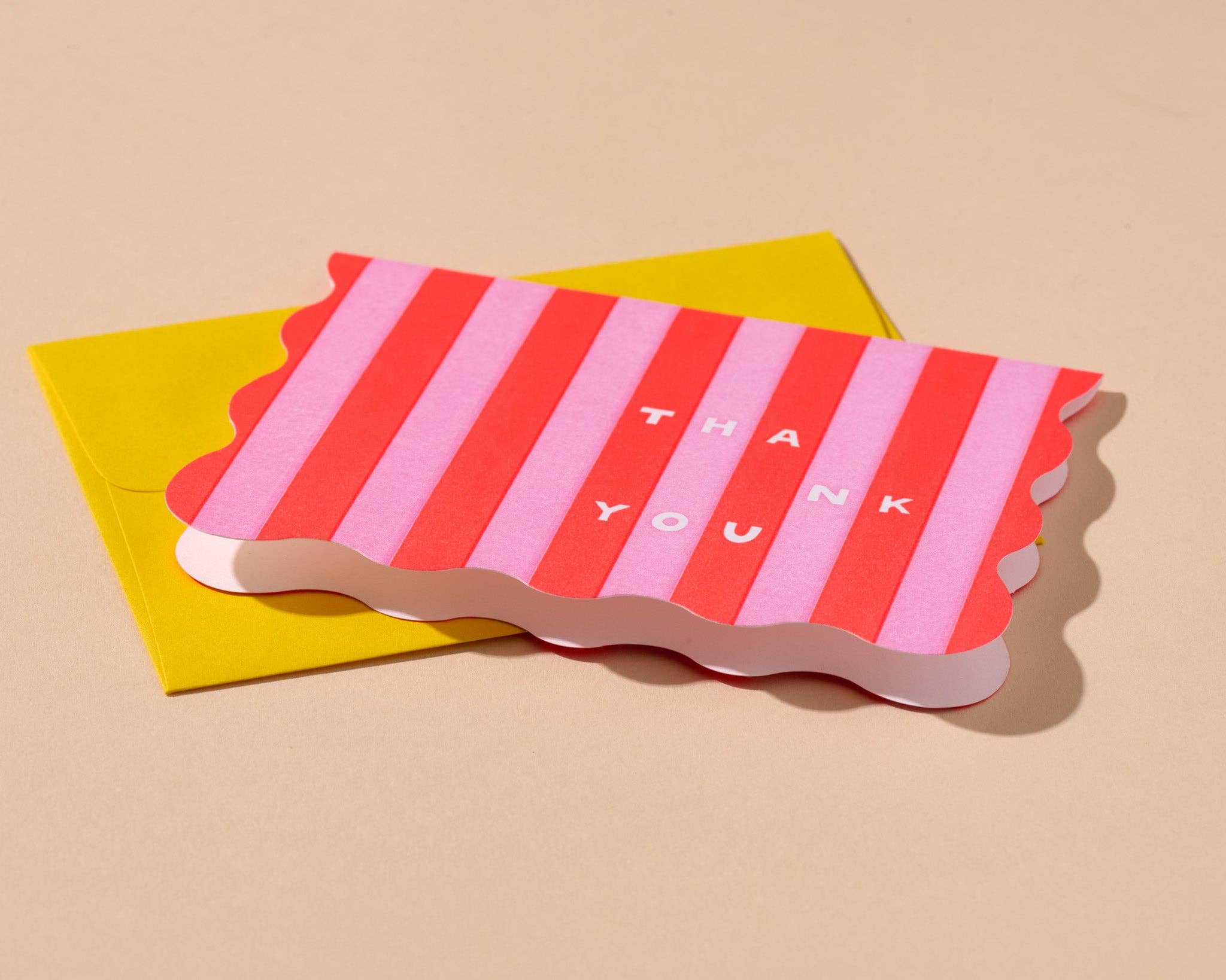 Scalloped Thank You Card Set - Red/Pink - Image 4