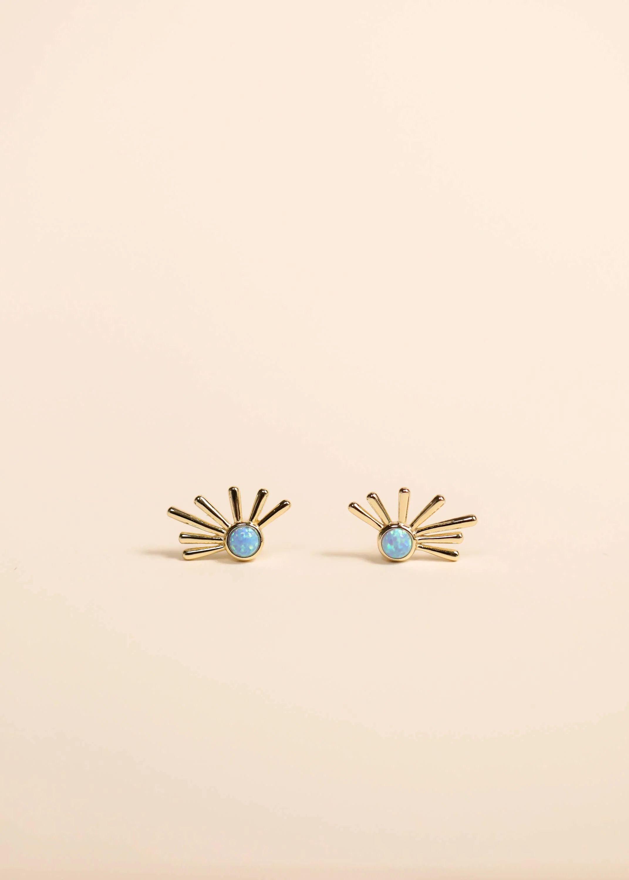 Sun Ray - Fire Opal / Gold Earrings - Image 3