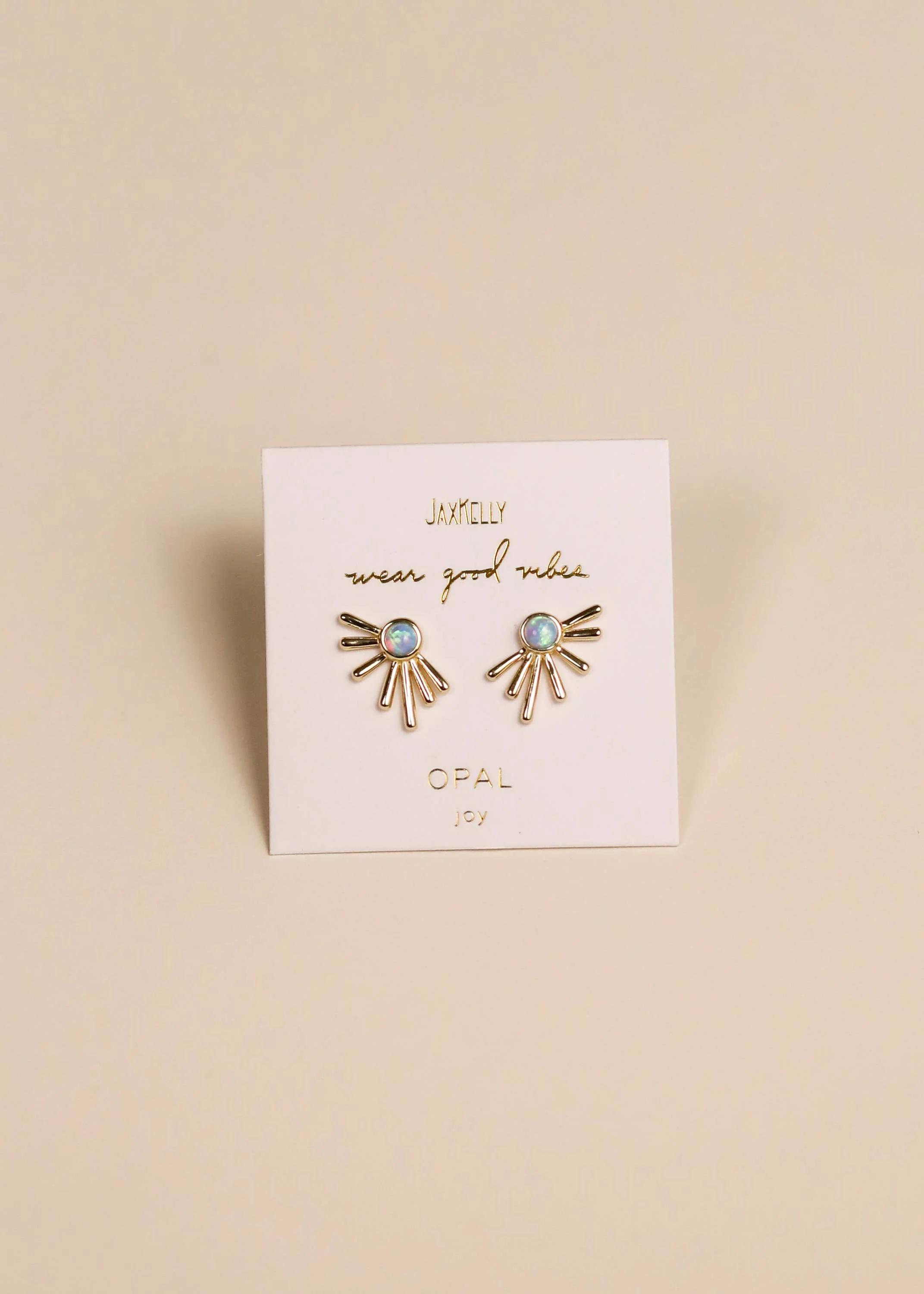 Sun Ray - Fire Opal / Gold Earrings - Image 5